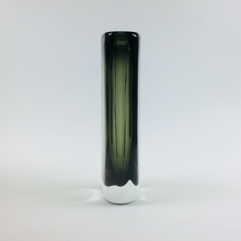 Vase vintage en verre de Nils Landberg pour Orrefors 1960