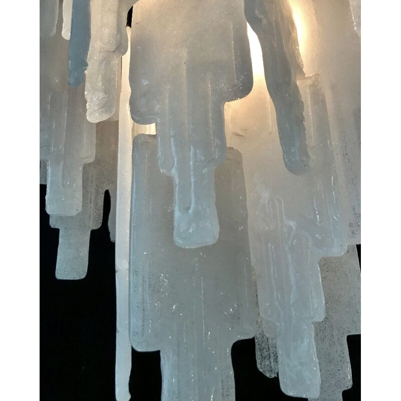 Lustre Vintage ice frost par Mazzega