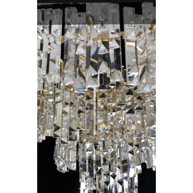 Vintage cristal chandelier Kinkeldey gilt gold structure