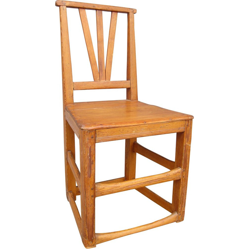 Vintage Scandinavian rustic farm chair XIX th century