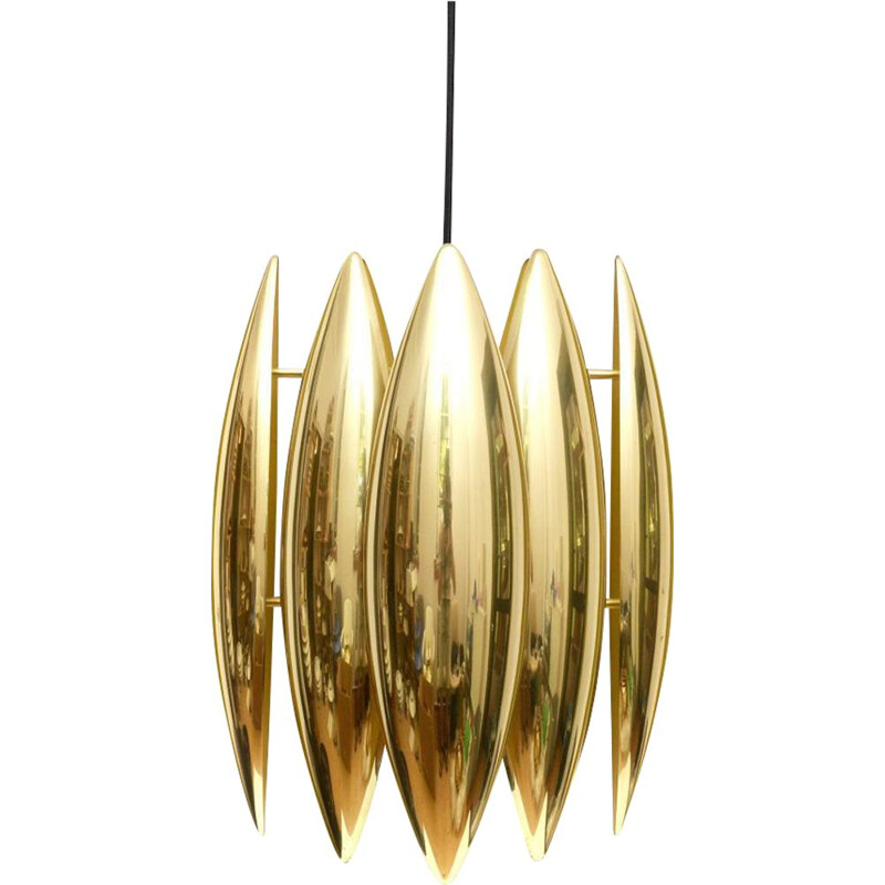 Vintage Pendant lamp 'Kastor' in brass by Jo Hammerborg For Fog and Morup 1960's