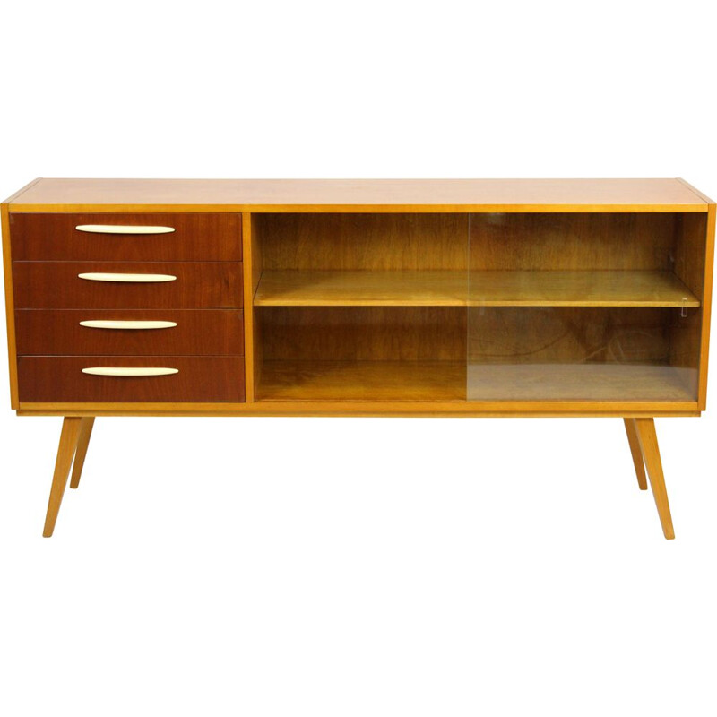 Vintage Sideboard aus Birke und Mahagoni, Tschechoslowakei 1960