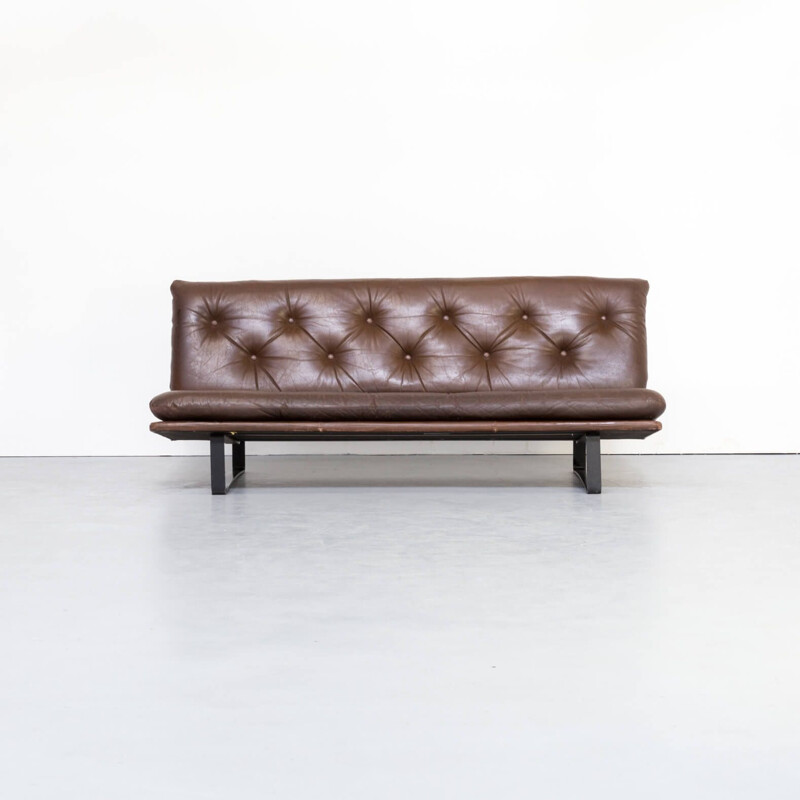 Vintage 3 seat sofa C684 leather  for Artifort by Kho Liang Ie 1960s