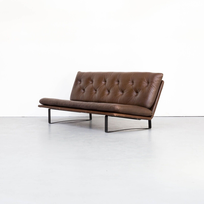 Vintage 3 seat sofa C684 leather  for Artifort by Kho Liang Ie 1960s
