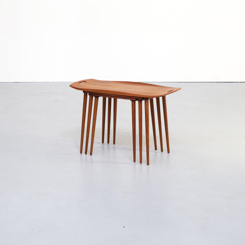 Tables gigognes vintage en teck Jens Quistgaard pour Richard Nissen 1960