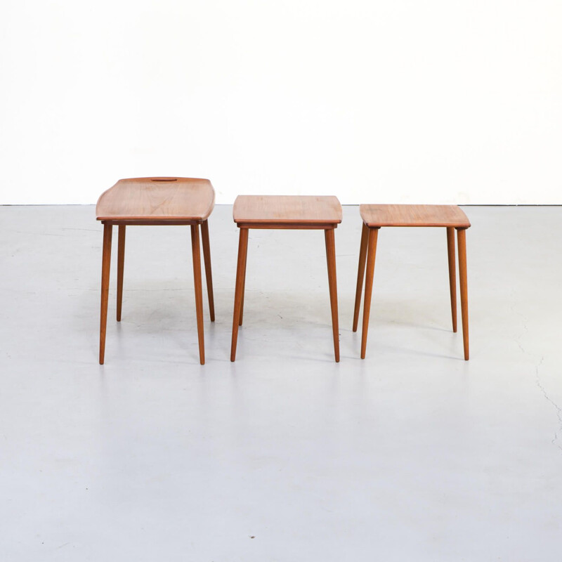 Tables gigognes vintage en teck Jens Quistgaard pour Richard Nissen 1960