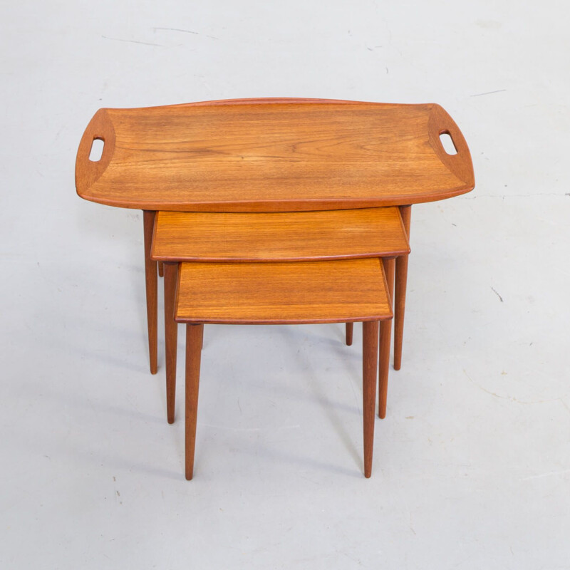 Vintage Teak Nesting Tables Jens Quistgaard for Richard Nissen 1960s