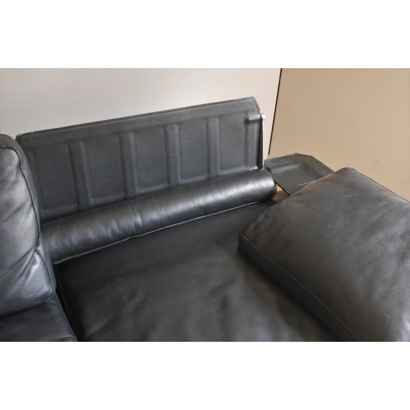 Vintage sofa Diesis B&B by Citterio black leather Italia