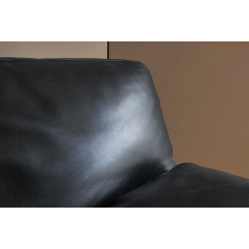 Vintage sofa Diesis B&B by Citterio black leather Italia