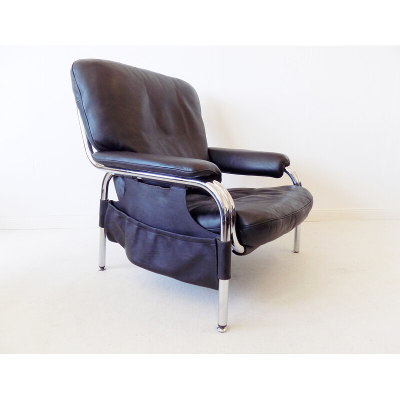 Vintage leather lounge chair De Sede Kangeroo by Hans Eichenberger Swiss 1970