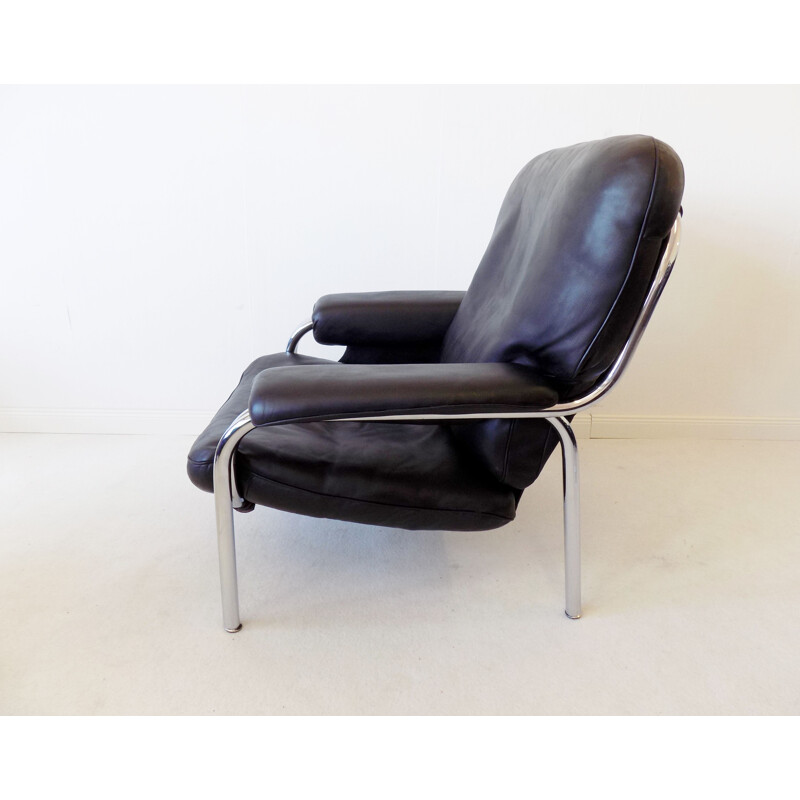 Vintage leather lounge chair De Sede Kangeroo by Hans Eichenberger Swiss 1970