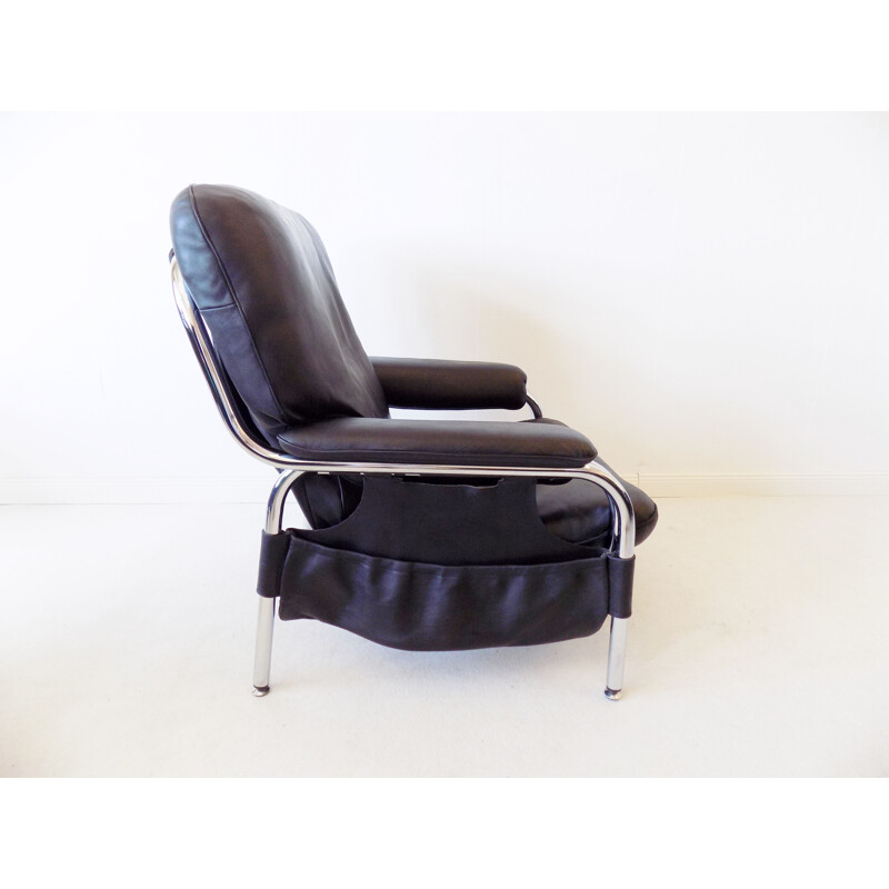 Vintage leather lounge chair De Sede Kangeroo by Hans Eichenberger Swiss 1970
