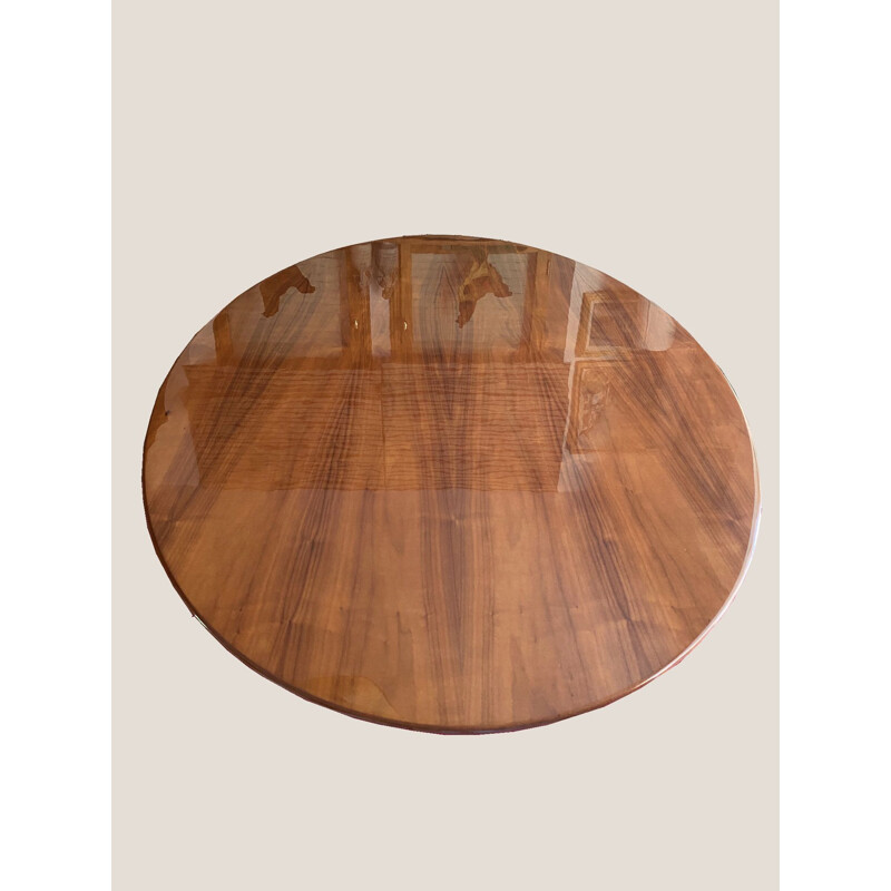 Vintage oval table Florence Knoll in American walnut 1960