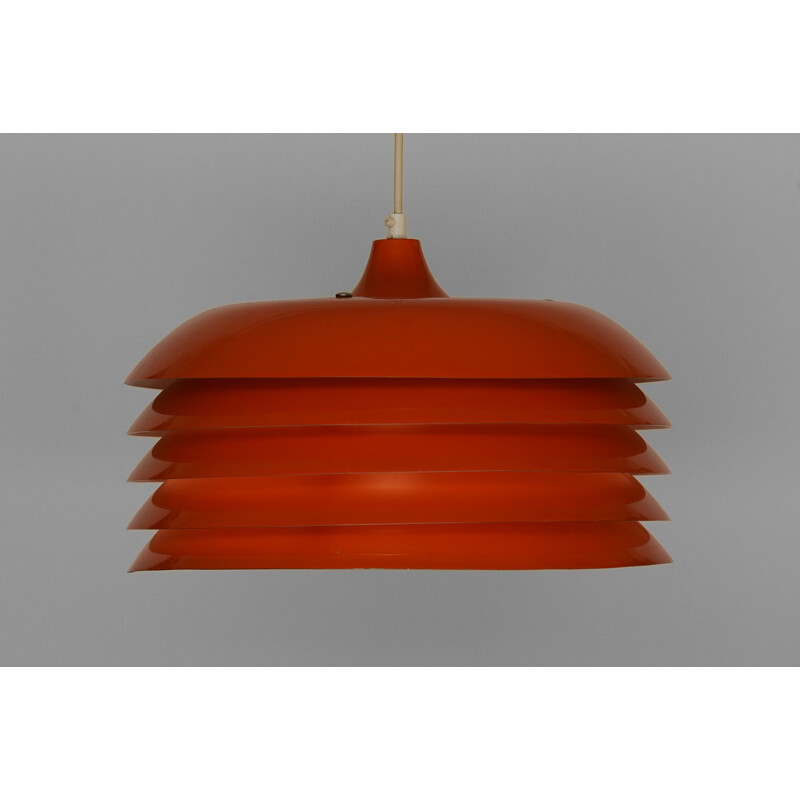 Vintage Orange pendant light T 742 by Hans-Agne Jakobsson for H-A Jakobsson AB, Markaryd. Sweden 1960s