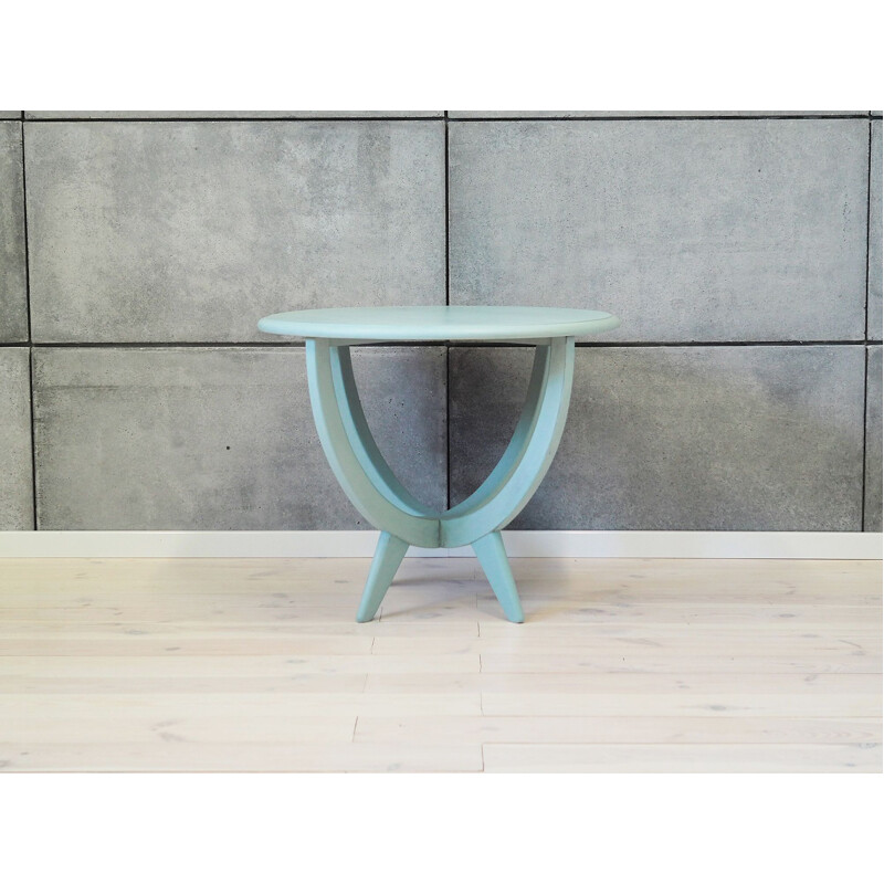 Table basse vintage couleur menthe, polonaise 1970