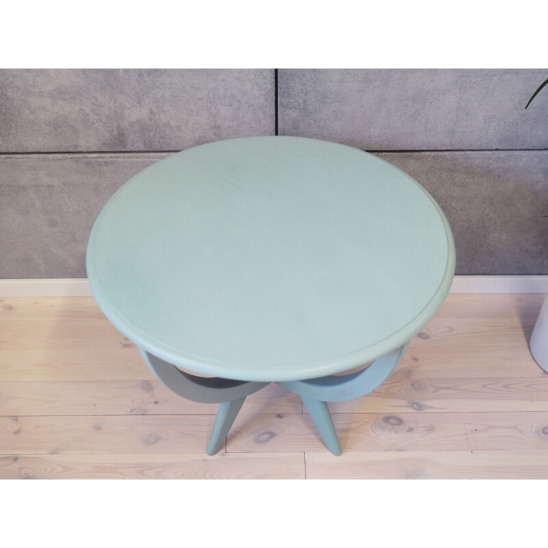 Table basse vintage couleur menthe, polonaise 1970