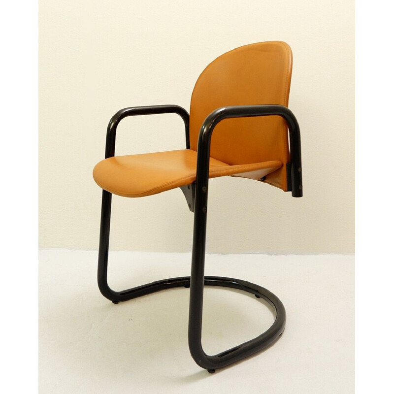 Cadeira "Dialogo" vintage em couro por Tobia