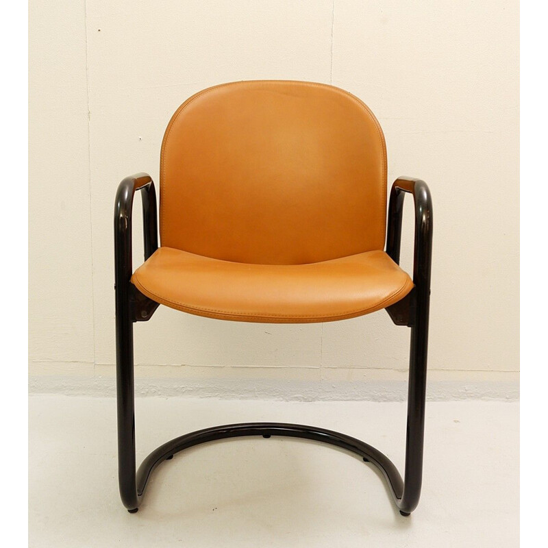 Cadeira "Dialogo" vintage em couro por Tobia