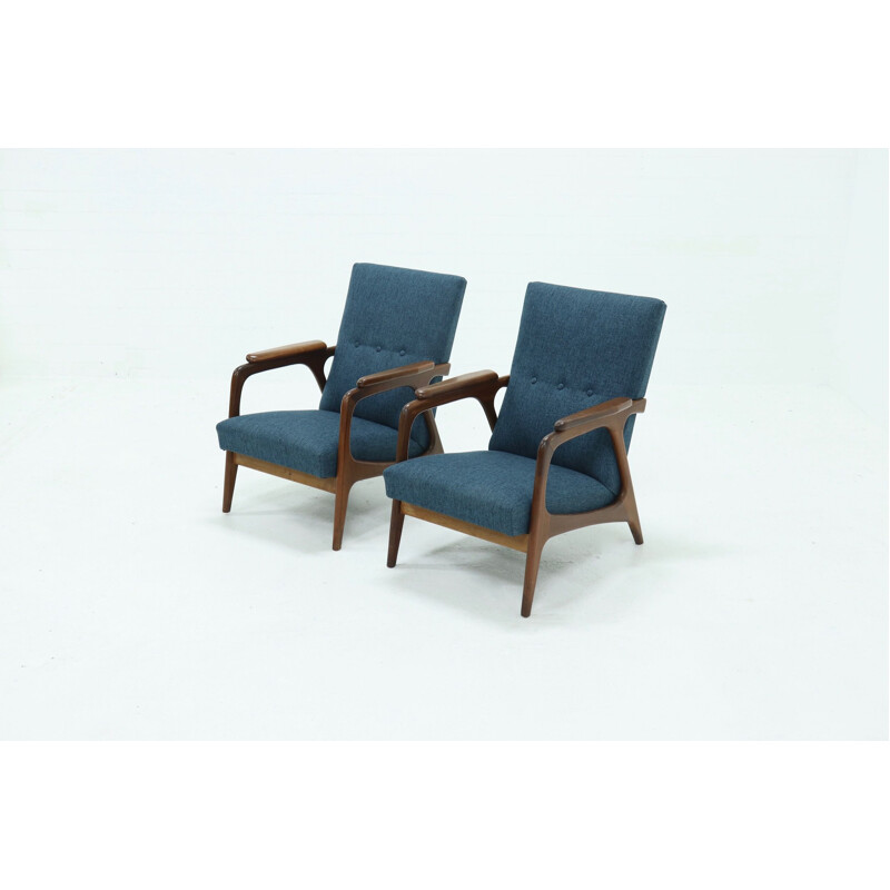 Pair of vintage Teak Armchairs by Topform 1960s