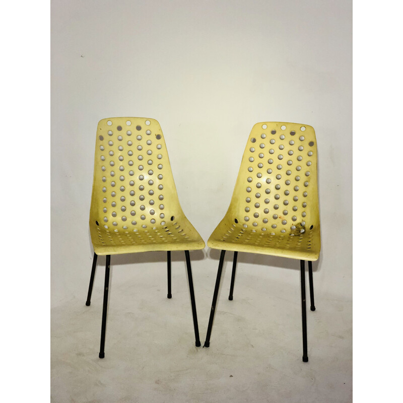 Paire de chaises vintage en plastique 