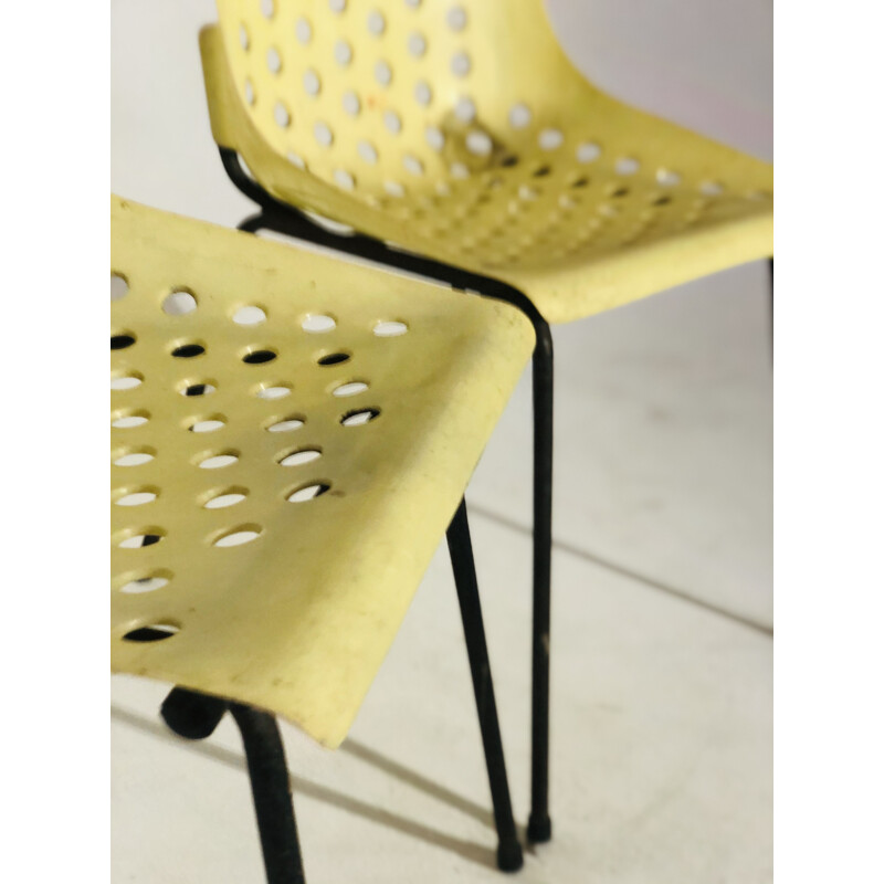 Pair of vintage plastic chairs 