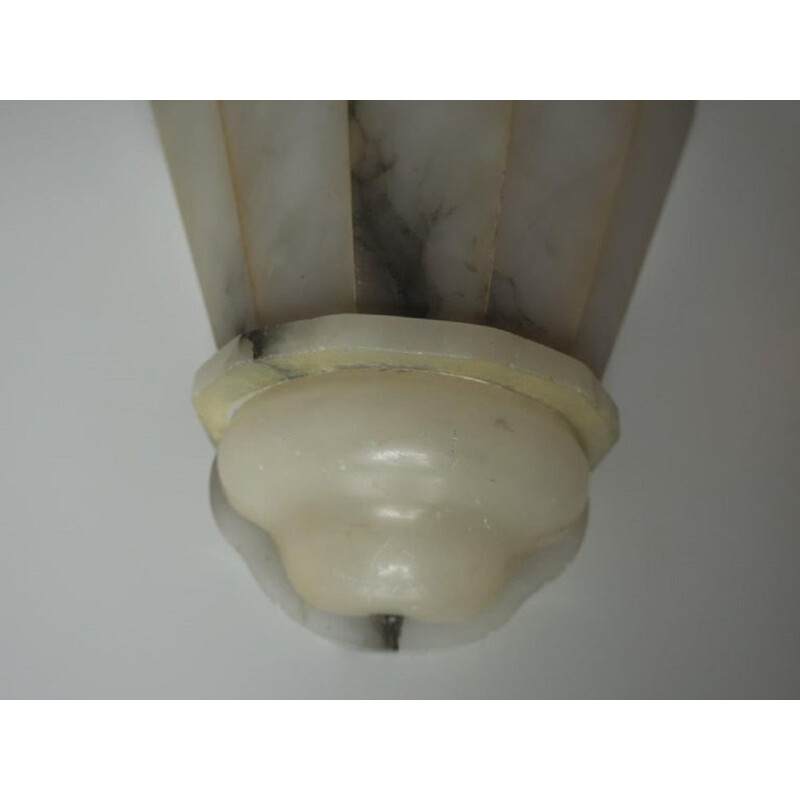 Pair of Vintage Art Deco Alabaster Wall Lights