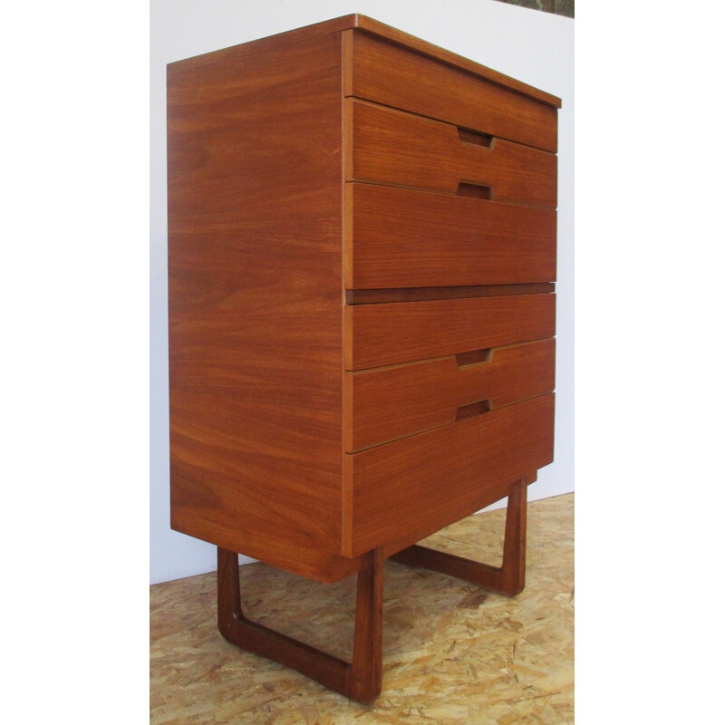 Uniflex UK chest of drawers in teak with 6 drawers, Gunther HOFFSTEAD - 1960s