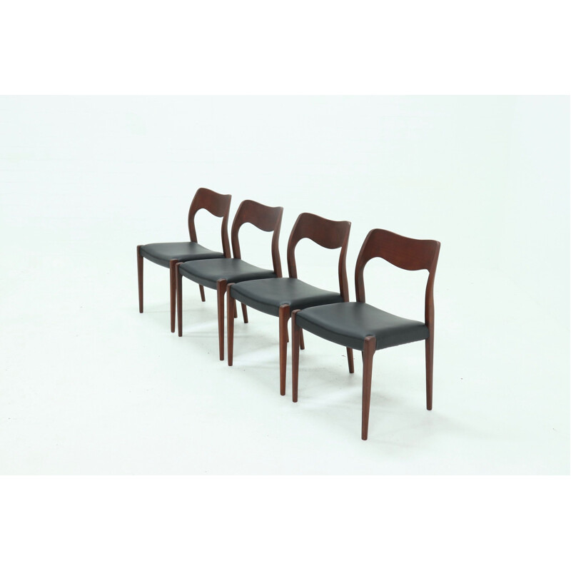 Set of 4 vintage Dining Chairs by Hovmand Olsen for Mogens Kold 1960s