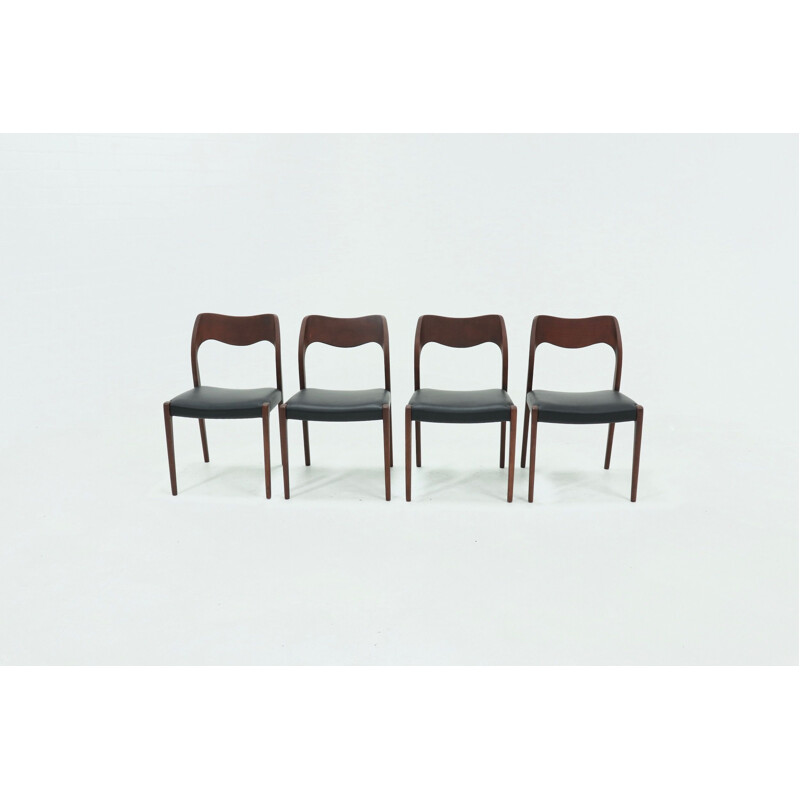 Set of 4 vintage Dining Chairs by Hovmand Olsen for Mogens Kold 1960s