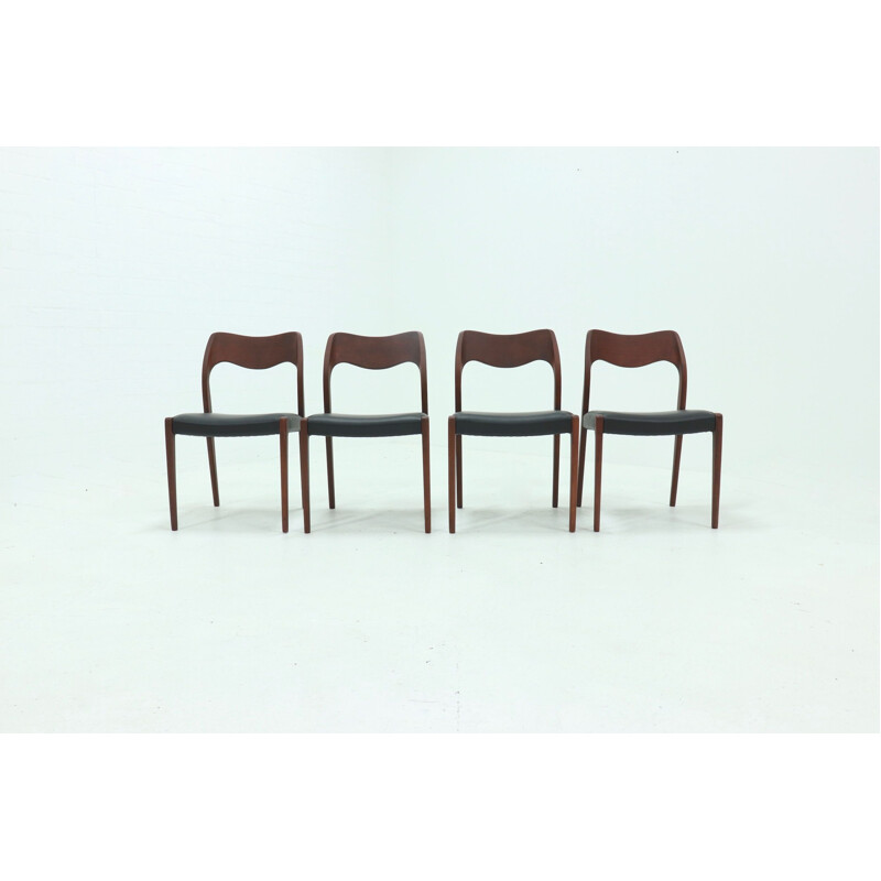 Set of 4 vintage Dining Chairs by Hovmand Olsen for Mogens Kold 1960s