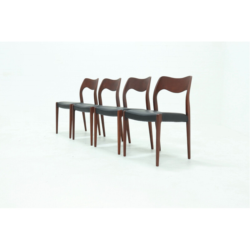 Set of 4 vintage Dining Chairs by Hovmand Olsen for Mogens Kold 1960s