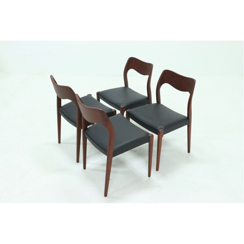 Set of 4 vintage Dining Chairs by Hovmand Olsen for Mogens Kold 1960s