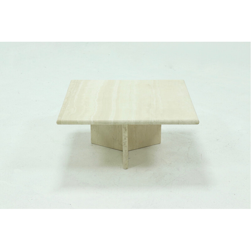 Mid Century Travertine Coffee Table Italian 1970s