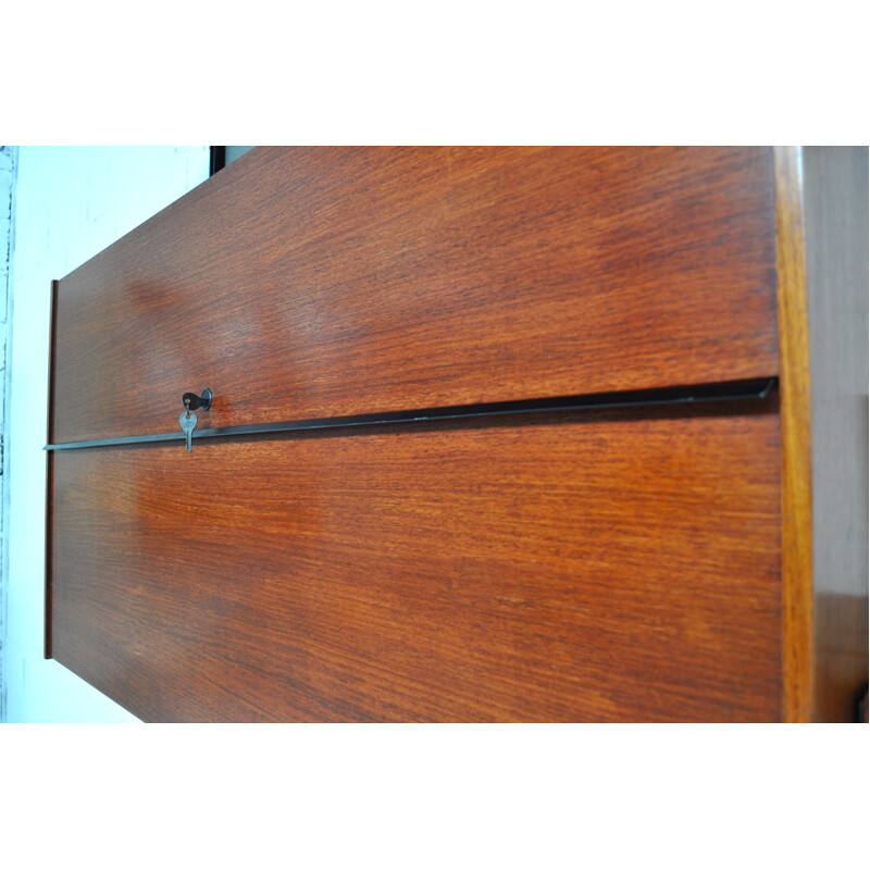 Italian Tecno modular bookcase in rosewood, Osvaldo BORSANI - 1966