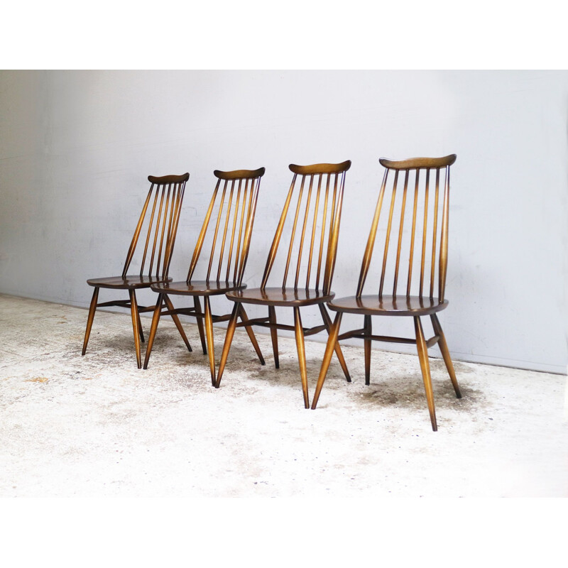 Set of 4 mid century dining chairs Ercol Windsor Goldsmith 369 1950
