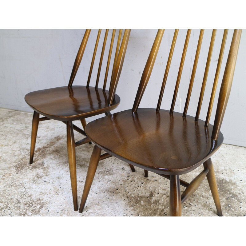 Set of 4 mid century dining chairs Ercol Windsor Goldsmith 369 1950