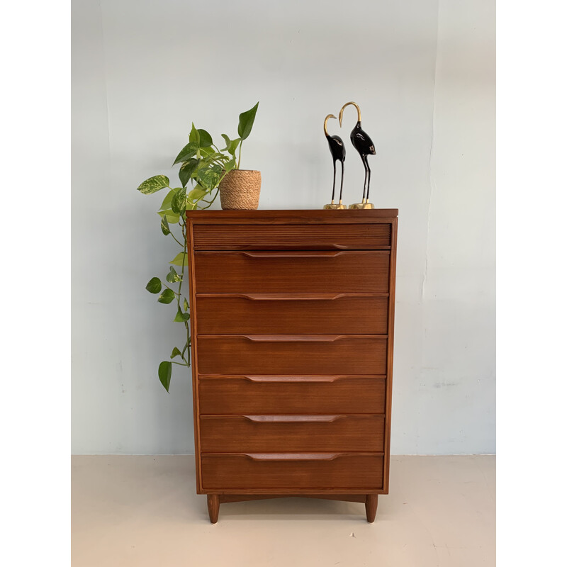 Vintage teak chest of drawers 1960