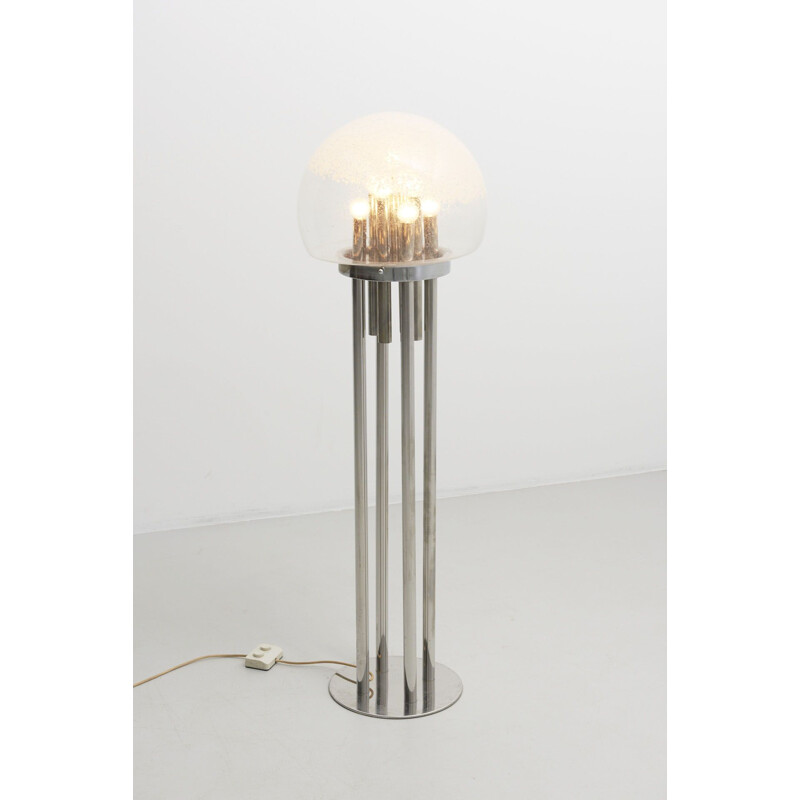 Lampadaire vintage avec verre de Murano 1960