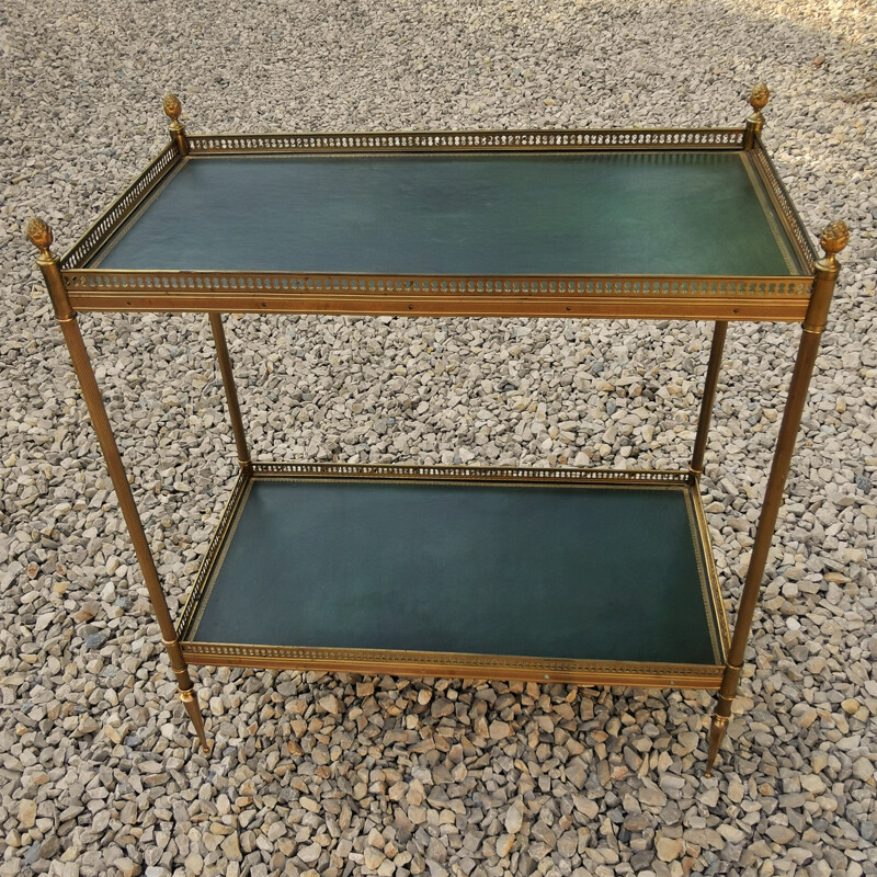 Vintage Golden Brass Flanking Table Maison Bagues