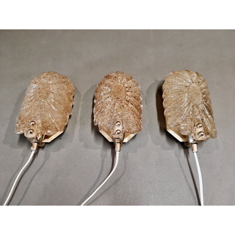 Trio of vintage Murano sconces 1950