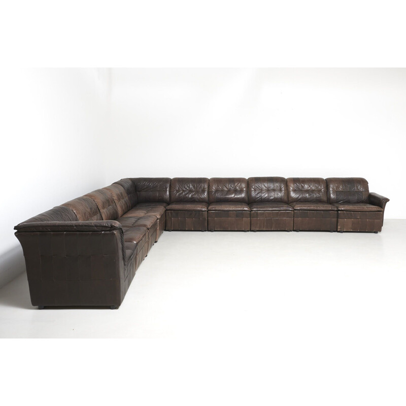 Vintage Sofa in Original Patchwork Leather 1960s