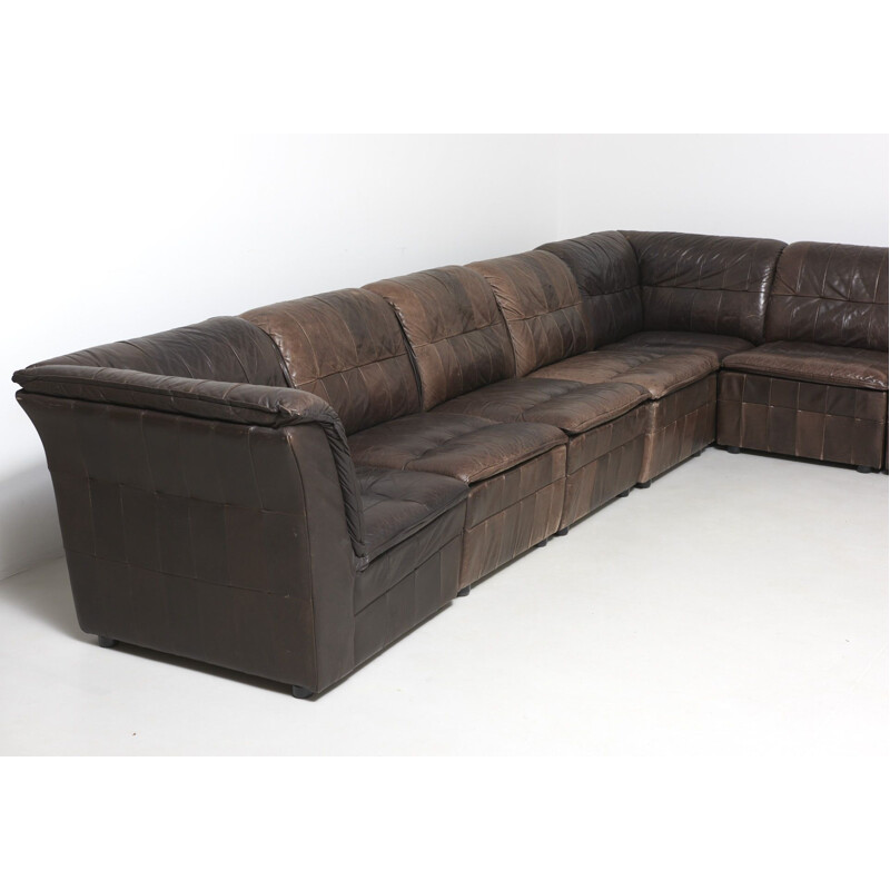 Vintage Sofa in Original Patchwork Leather 1960s