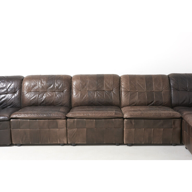 Vintage Sofa in Original Patchwork Leather 1960s