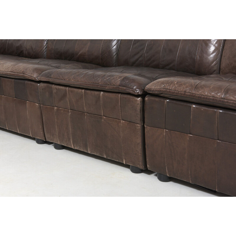 Vintage Sofa in Original Patchwork Leather 1960s