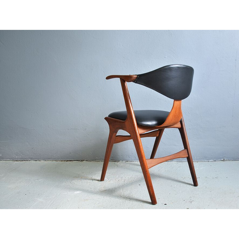 Vintage Cow Horn Chair By Louis Van Teeffelen For Webe 1950's