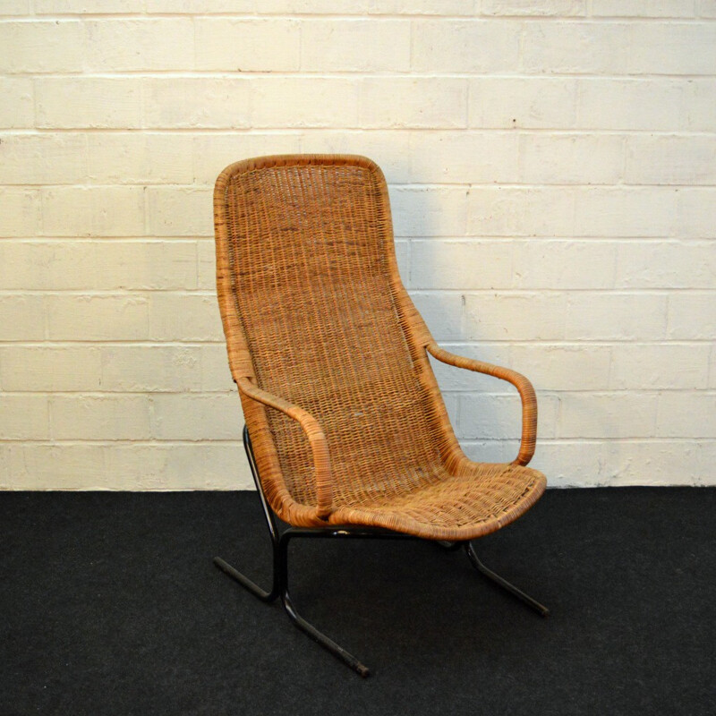 Rohé Noorwolde Scandinavian chair in rattan, Dirk van SLIEDREGT - 1960s