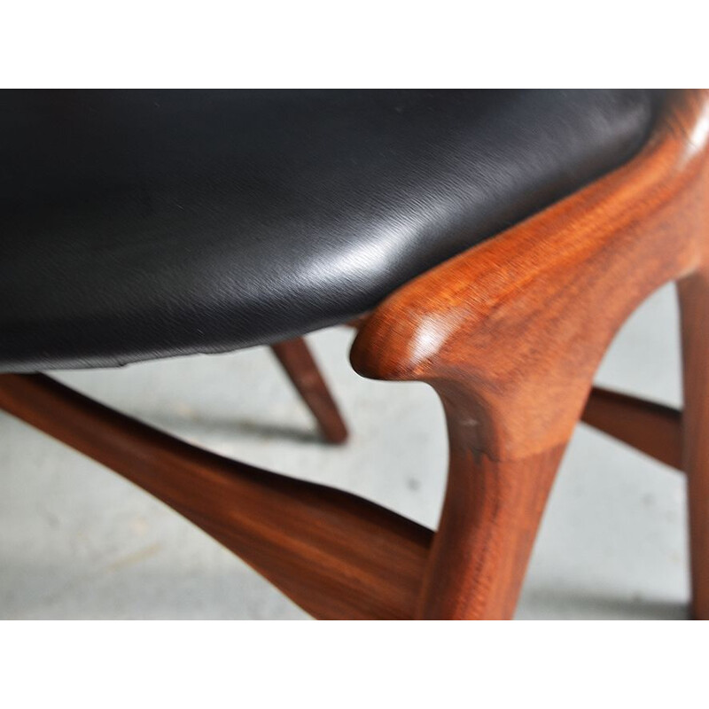 Vintage Cow Horn Chair By Louis Van Teeffelen For Webe 1950's