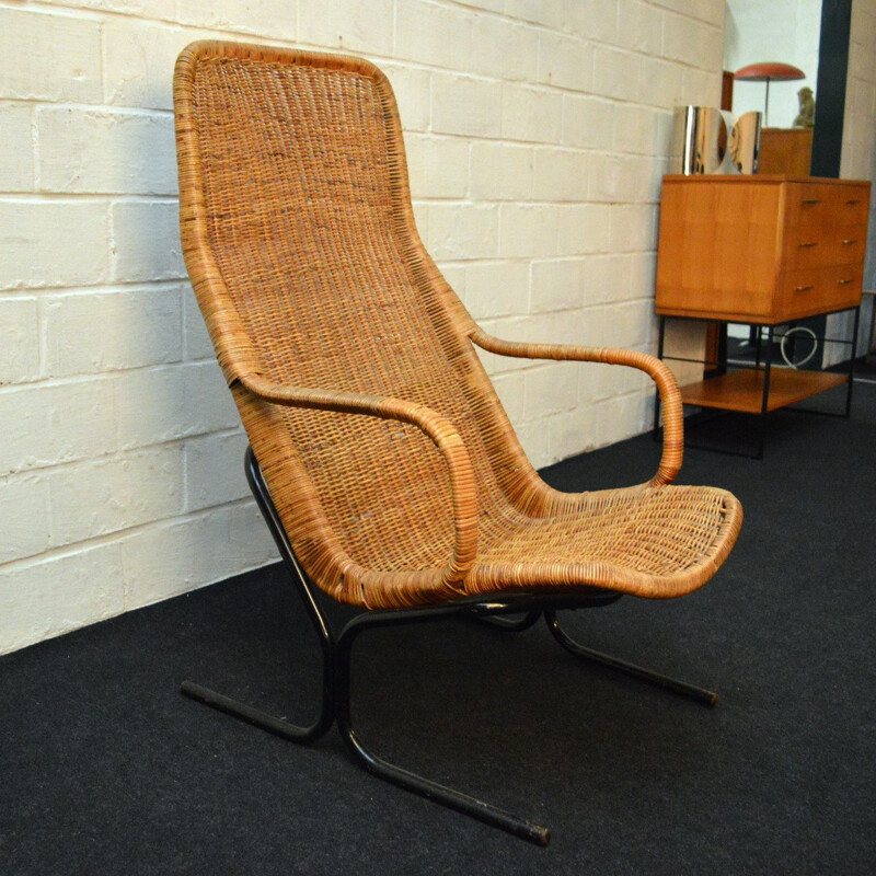 Rohé Noorwolde Scandinavian chair in rattan, Dirk van SLIEDREGT - 1960s