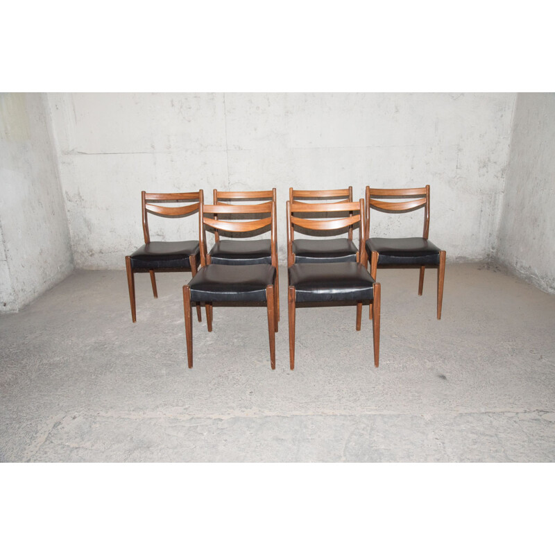 Set of 6 vintage scandinavian chairs 1960