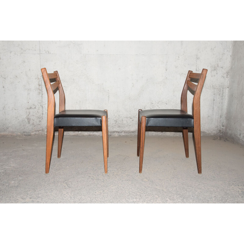 Série de 6 chaises vintage scandinaves 1960